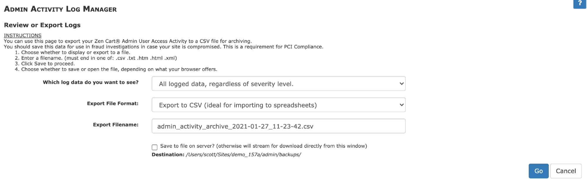 Admin Activity Log Manager