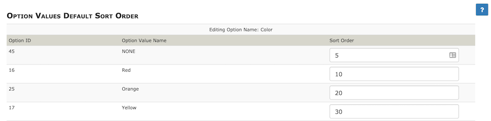 Option Value Sorter